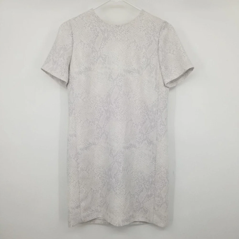 Aritzia Babaton Patricio Snake Print Shift Dress Size 4 Neutral Quiet Luxury Y2K